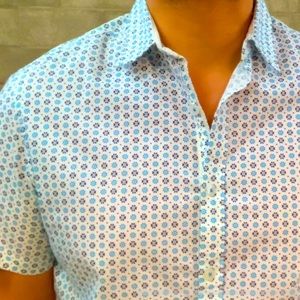 Men's Denim & Flower Shirt